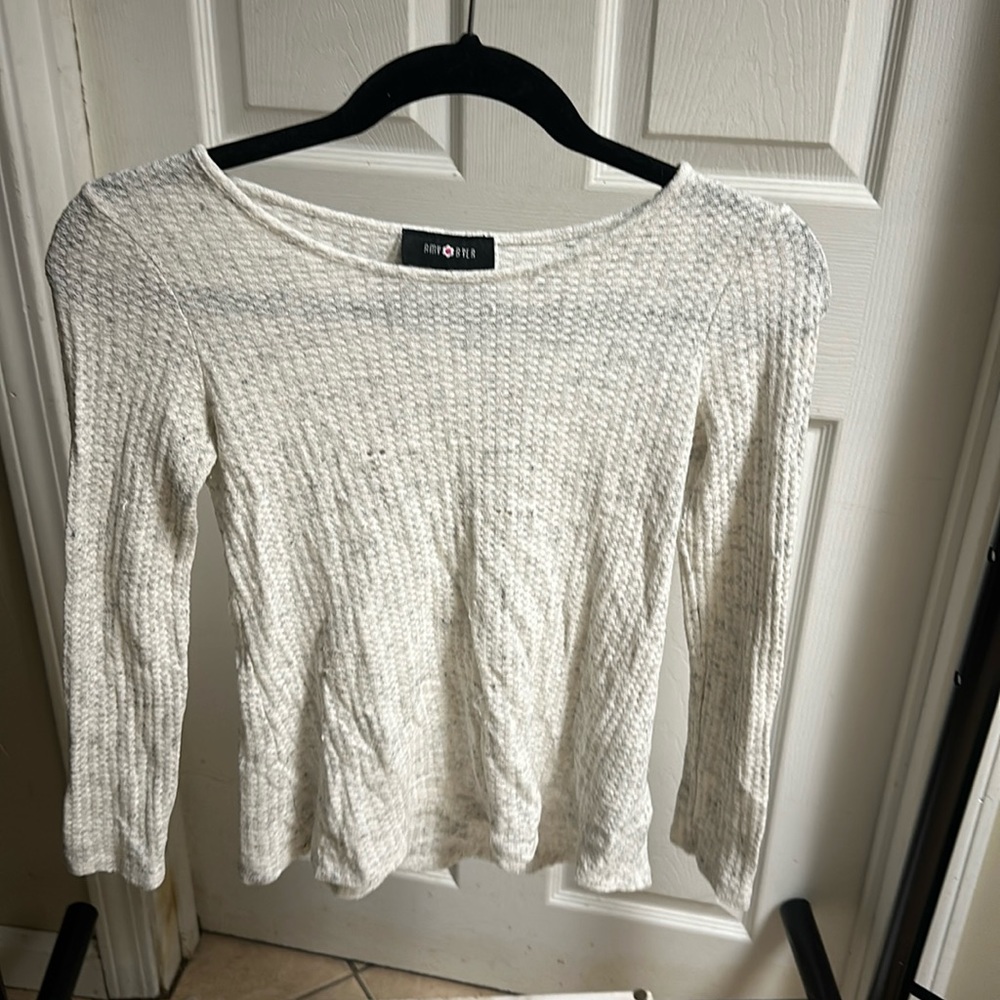 Kids long sleeve waffle shirt